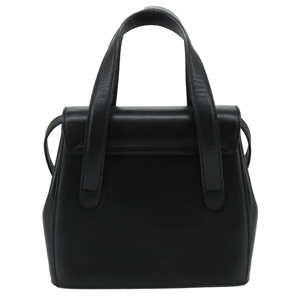 Salvatore Ferragamo Black Leather Gancini
