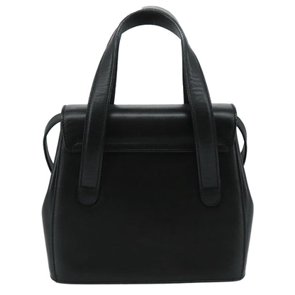 Salvatore Ferragamo Black Leather Gancini