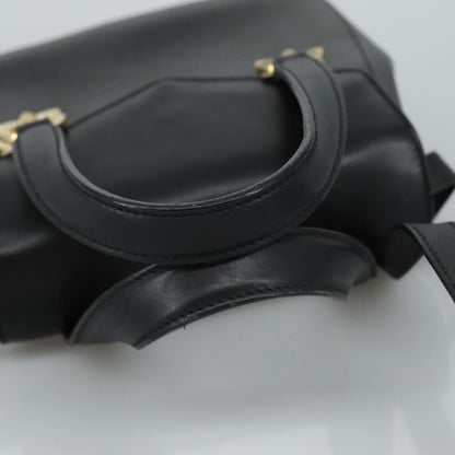 Salvatore Ferragamo Black Leather Gancini