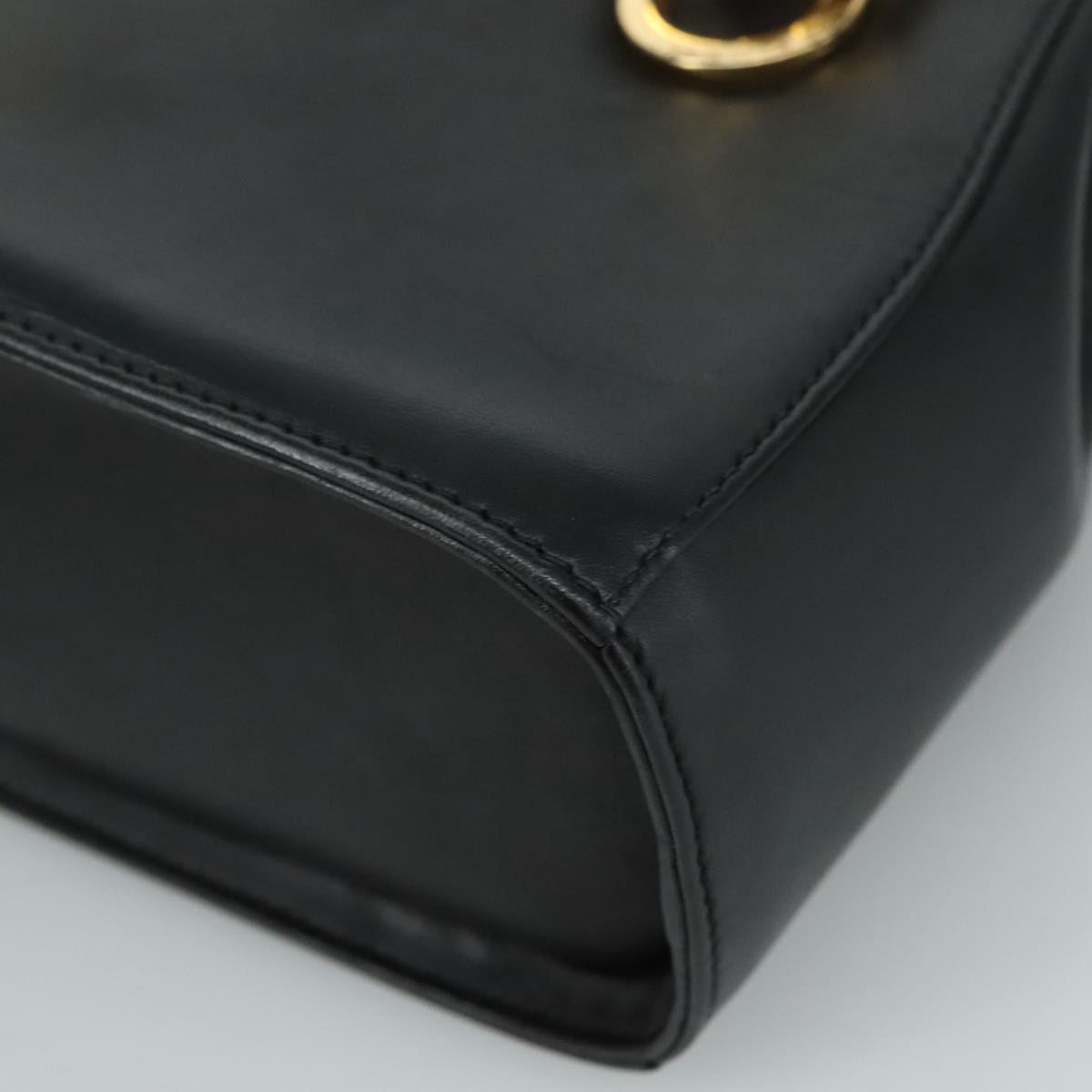 Salvatore Ferragamo Black Leather Gancini