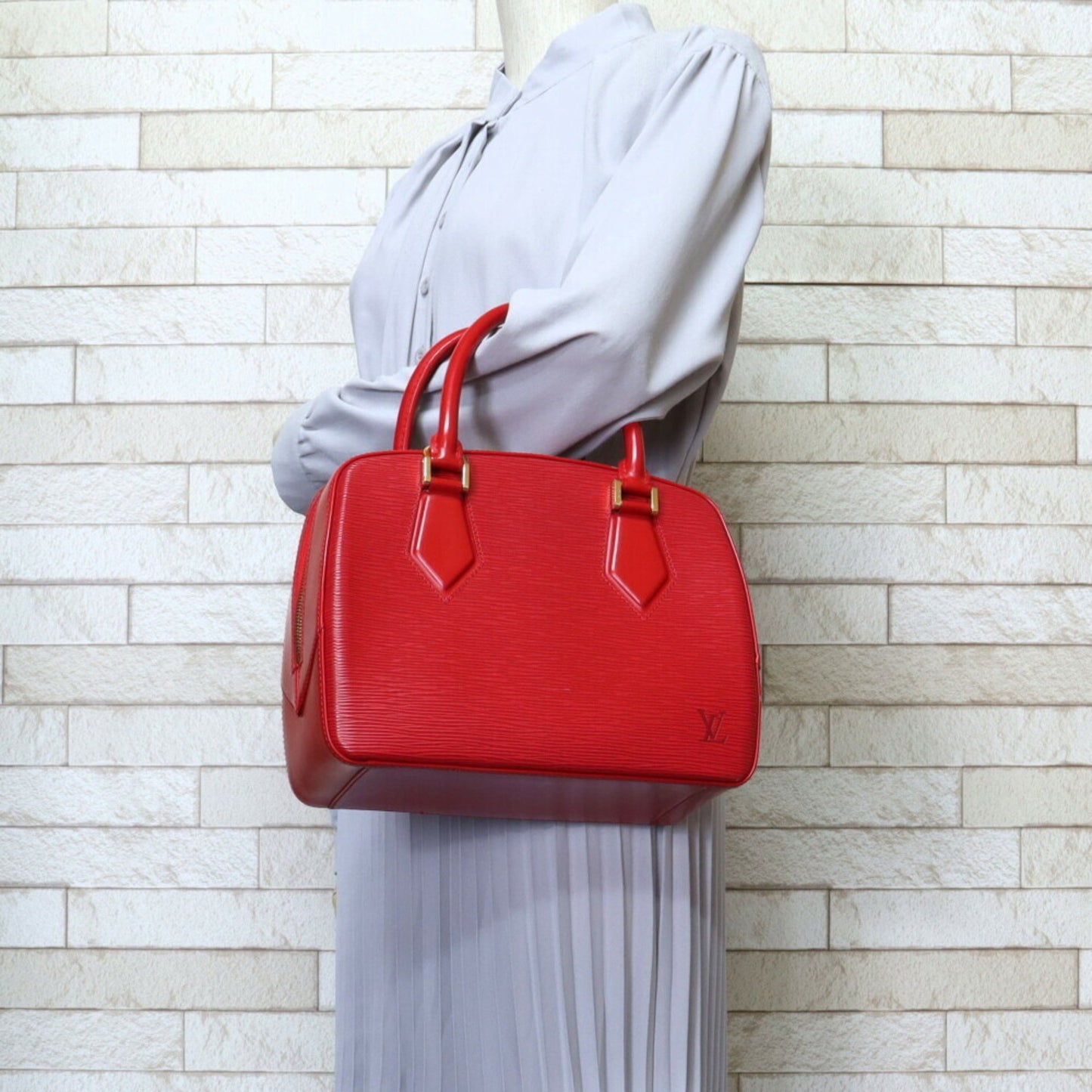 Louis Vuitton Red Leather Sablon