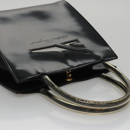Salvatore Ferragamo Black Patent Leather Handbag