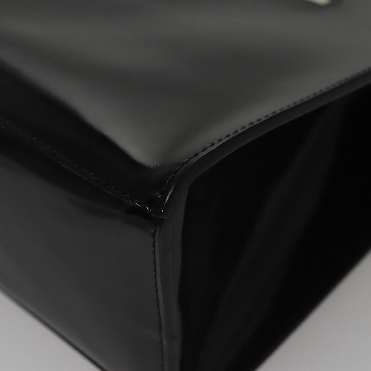 Salvatore Ferragamo Black Patent Leather Handbag