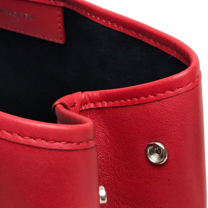 Balenciaga Red Leather Navy Cabas