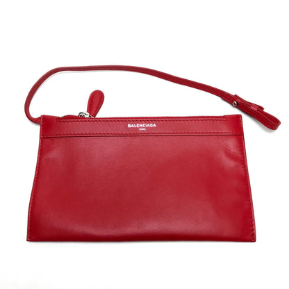 Balenciaga Red Leather Navy Cabas