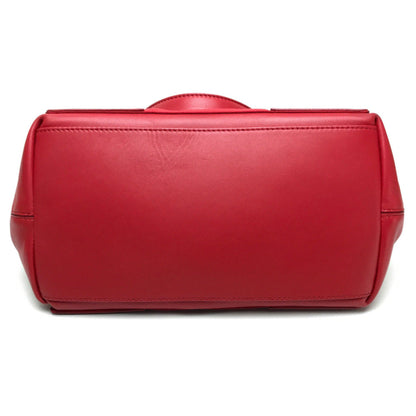 Balenciaga Red Leather Navy Cabas