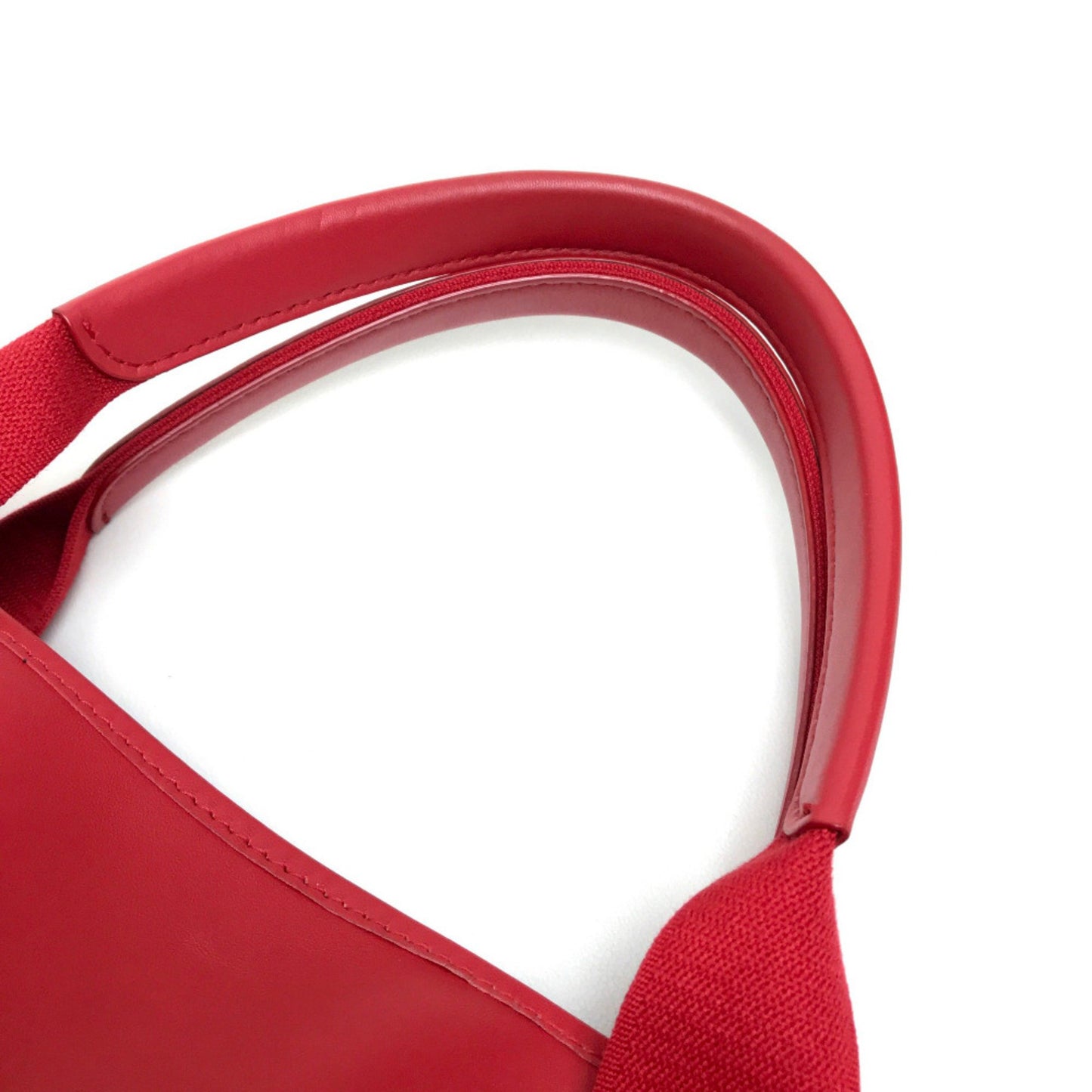 Balenciaga Red Leather Navy Cabas