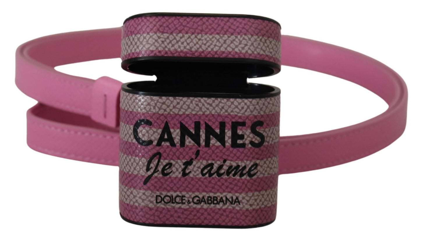 Dolce & Gabbana Chic Leather Airpods Case In Pink