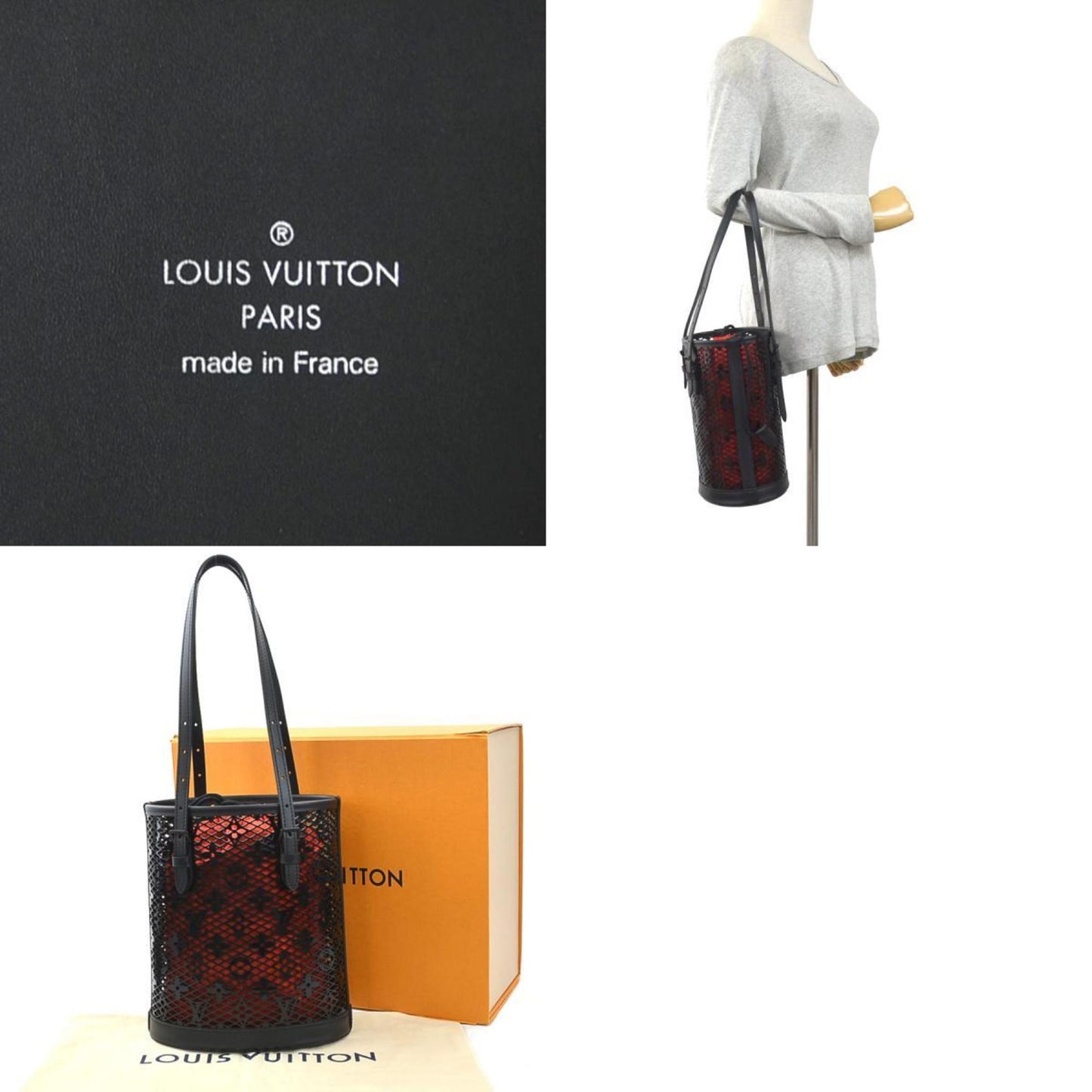 Louis Vuitton Black Leather Bucket