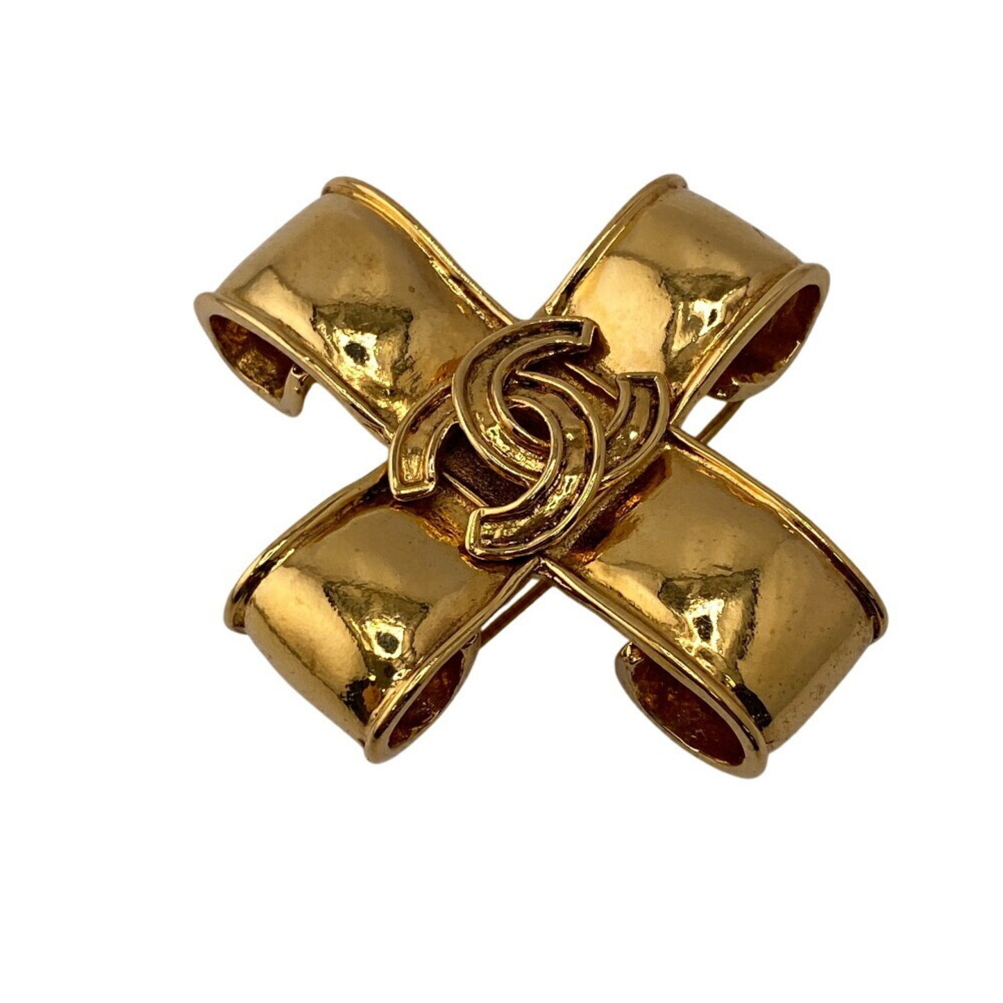 Chanel Gold Gold Plated Coco Mark