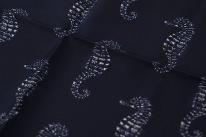 Dolce & Gabbana Elegant Blue Seahorse Silk Men'S Scarf