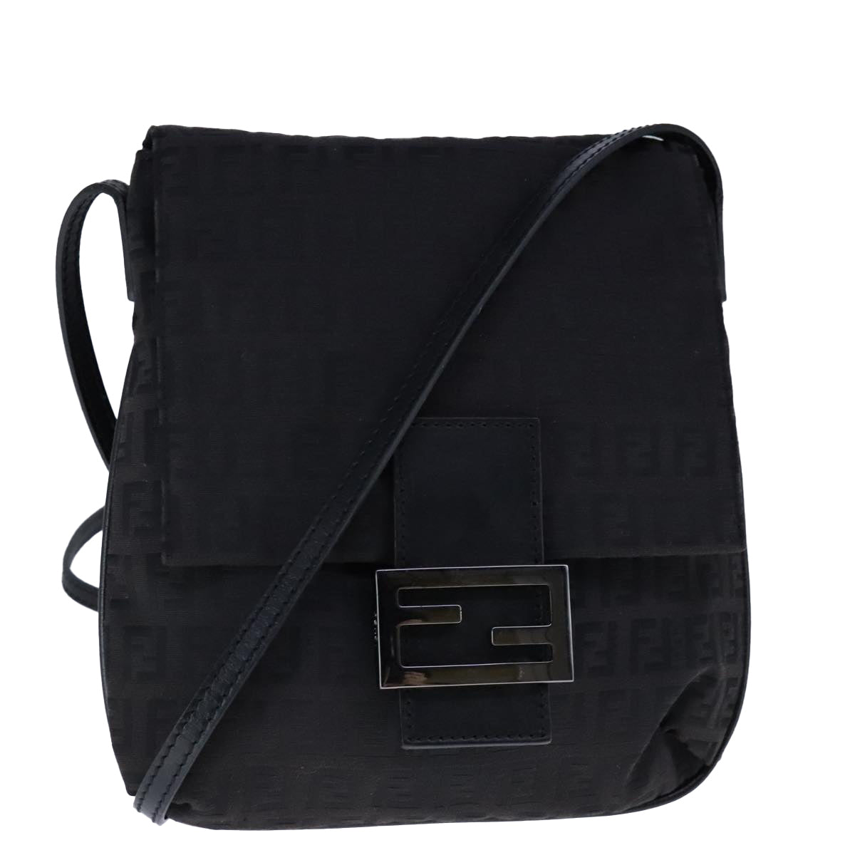 Fendi Black Canvas Mamma Baguette