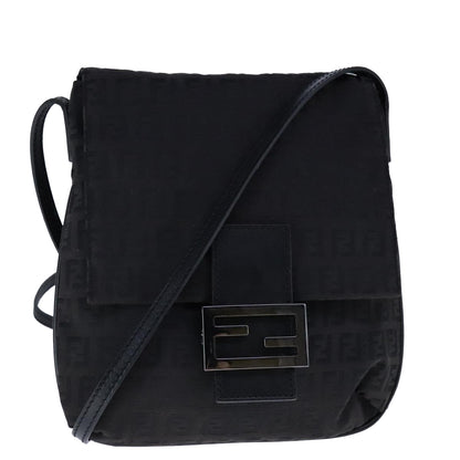 Fendi Black Canvas Mamma Baguette