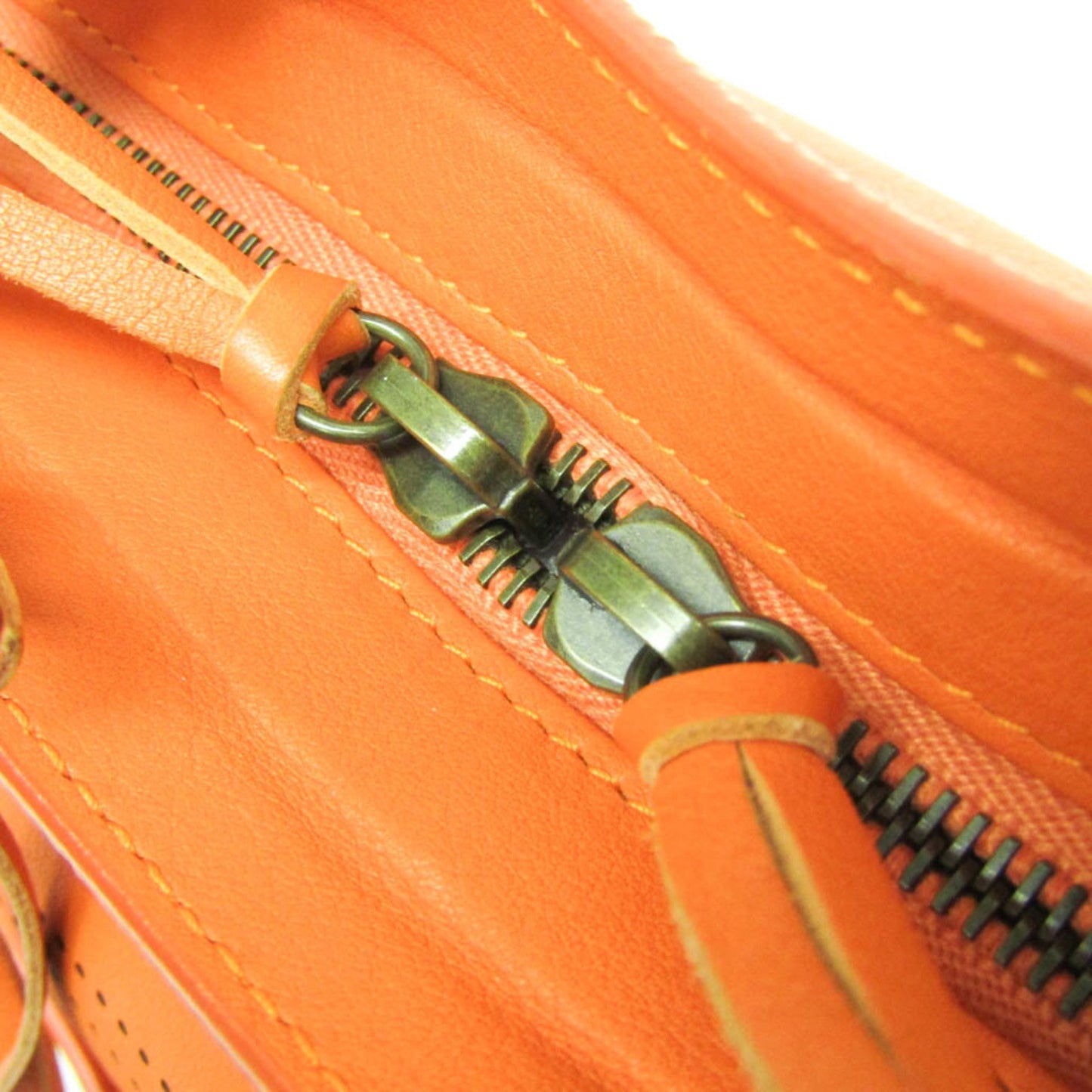 Balenciaga Orange Leather Blackout City