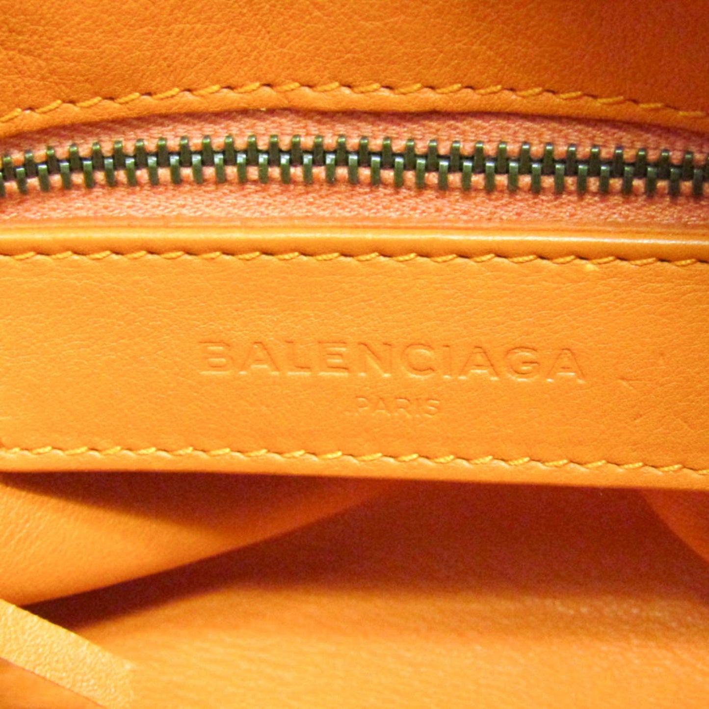Balenciaga Orange Leather Blackout City