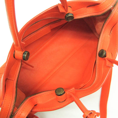 Balenciaga Orange Leather Blackout City