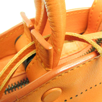 Balenciaga Orange Leather Blackout City
