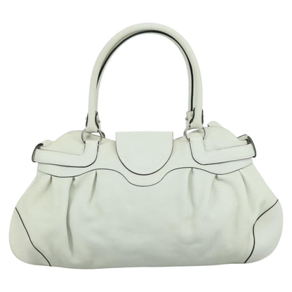 Salvatore Ferragamo White Leather Gancini