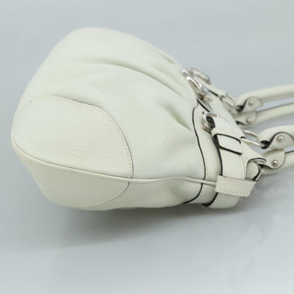 Salvatore Ferragamo White Leather Gancini