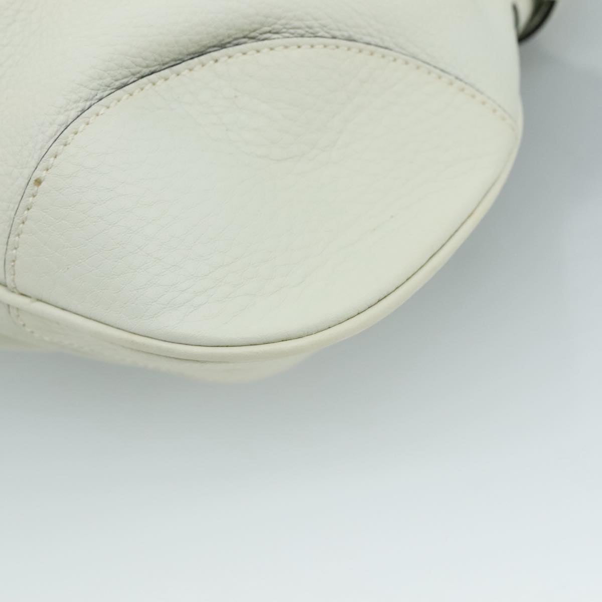 Salvatore Ferragamo White Leather Gancini