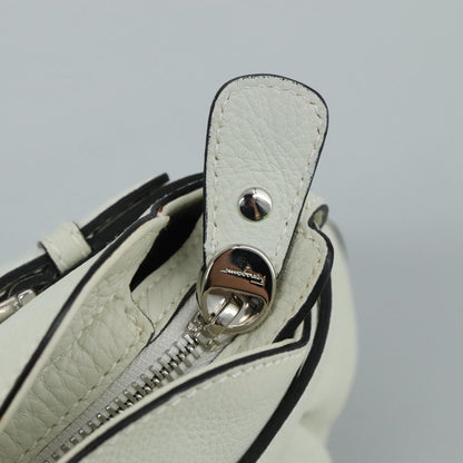 Salvatore Ferragamo White Leather Gancini