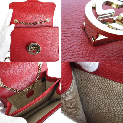 Gucci Red Leather Interlocking G