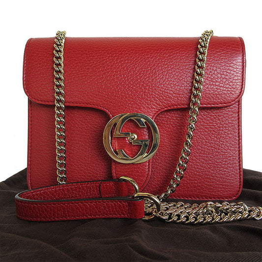 Gucci Red Leather Interlocking G