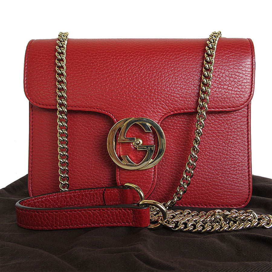 Gucci Red Leather Interlocking G