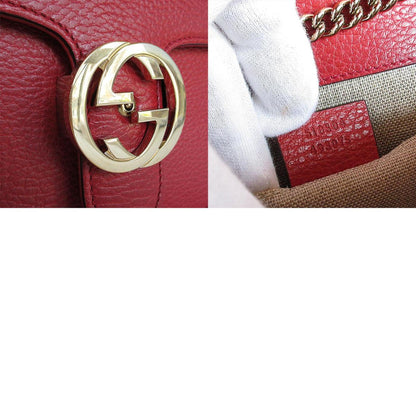 Gucci Red Leather Interlocking G