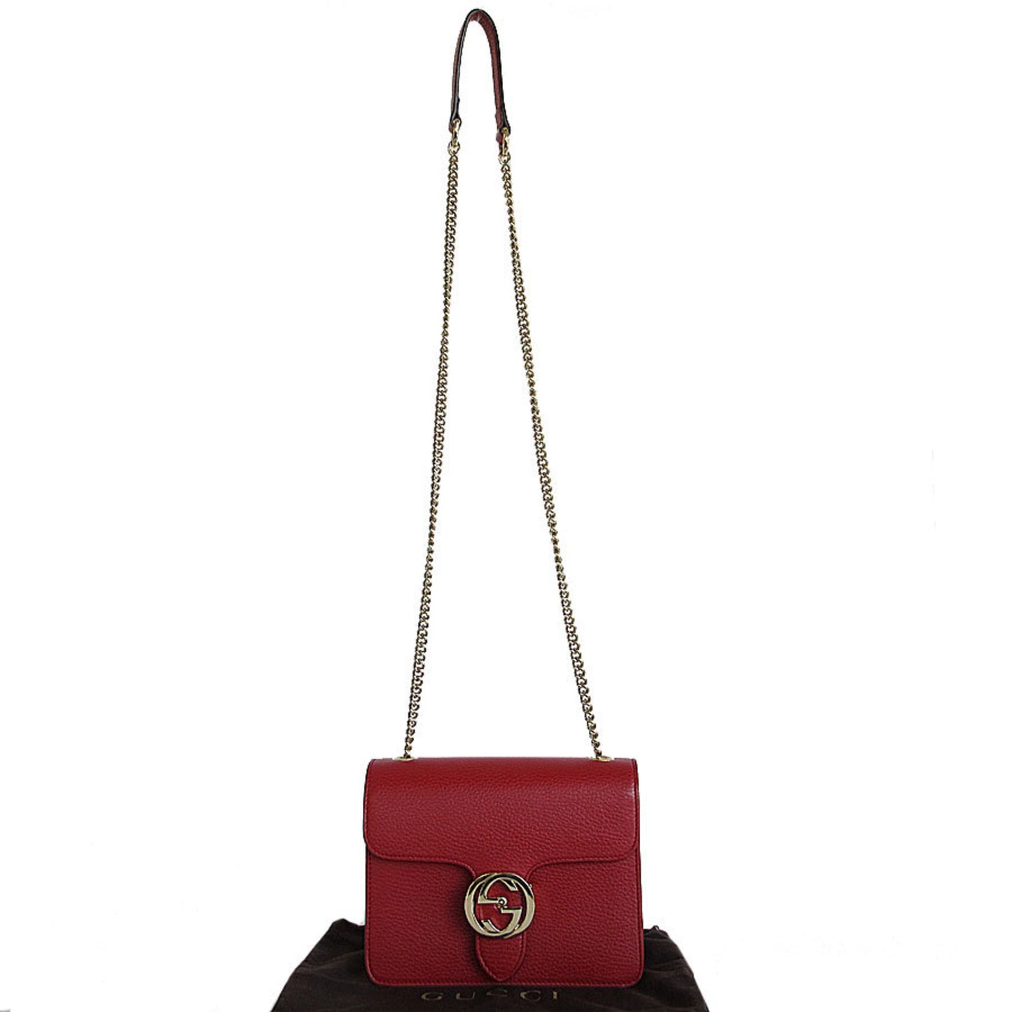 Gucci Red Leather Interlocking G