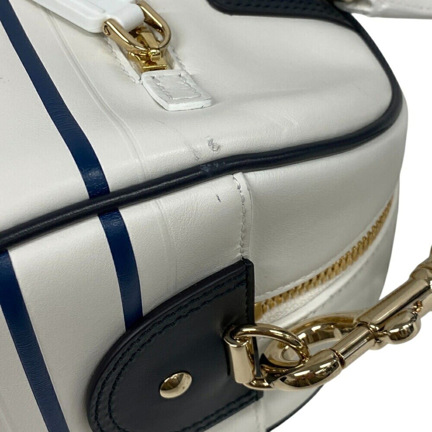 Dior White Leather Bowling