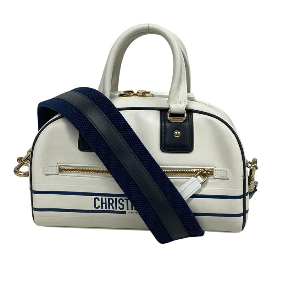 Dior White Leather Bowling