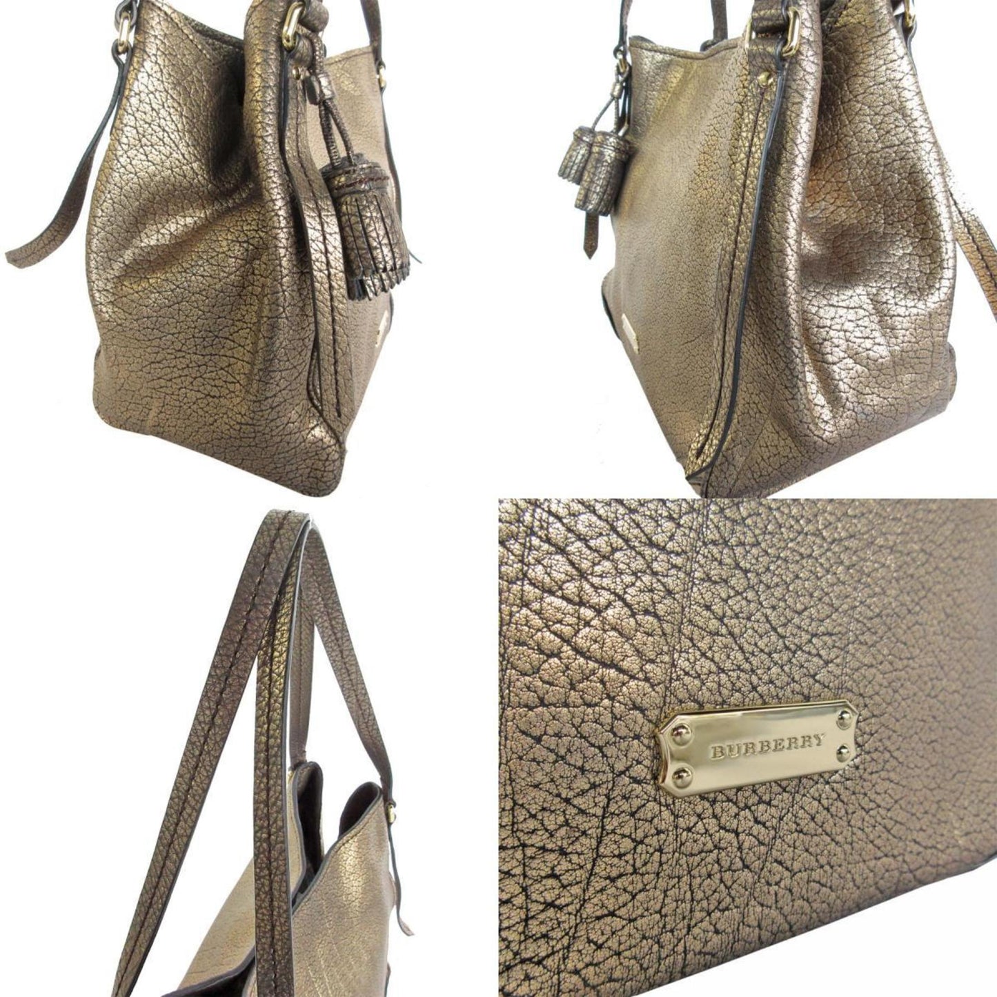 Burberry Gold Leather Canterbury