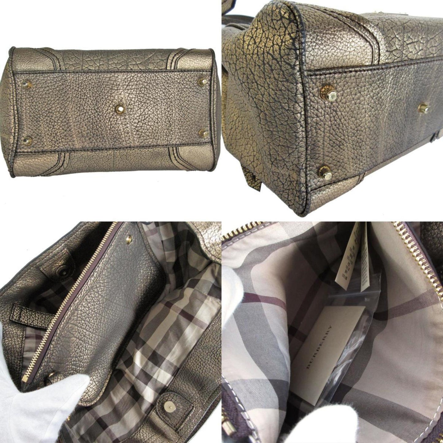 Burberry Gold Leather Canterbury