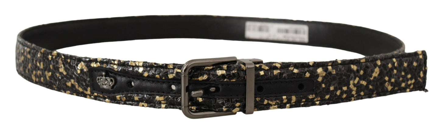 Dolce & Gabbana Elegant Italian Leather Belt With Crown Detail