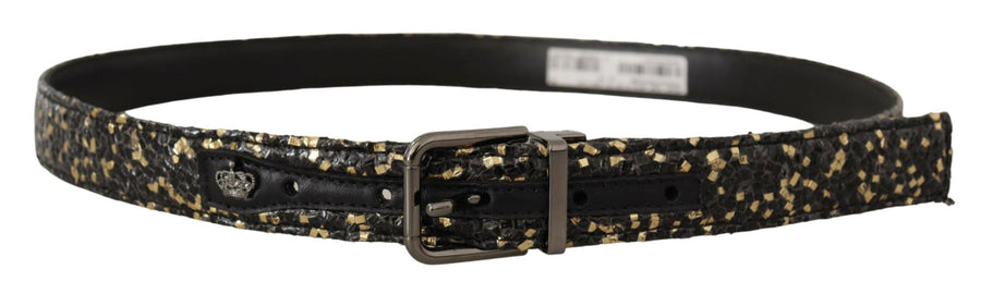 Dolce & Gabbana Elegant Italian Leather Belt With Crown Detail