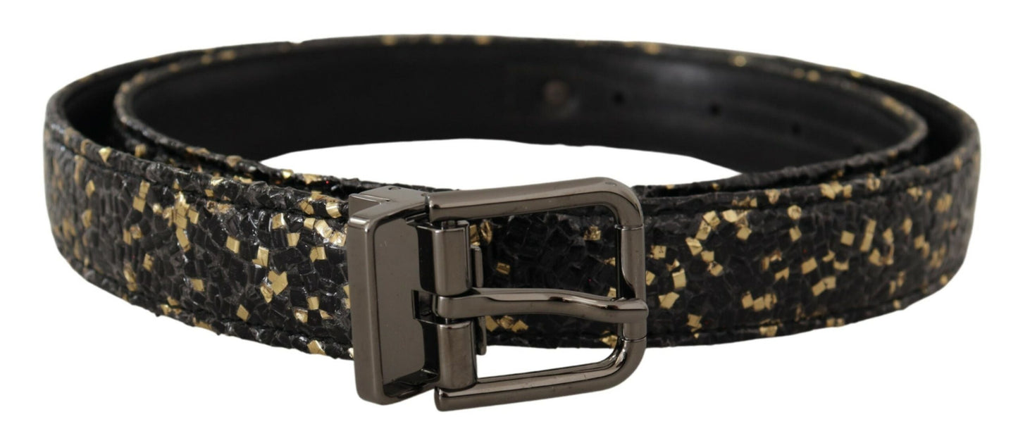 Dolce & Gabbana Elegant Italian Leather Belt With Crown Detail