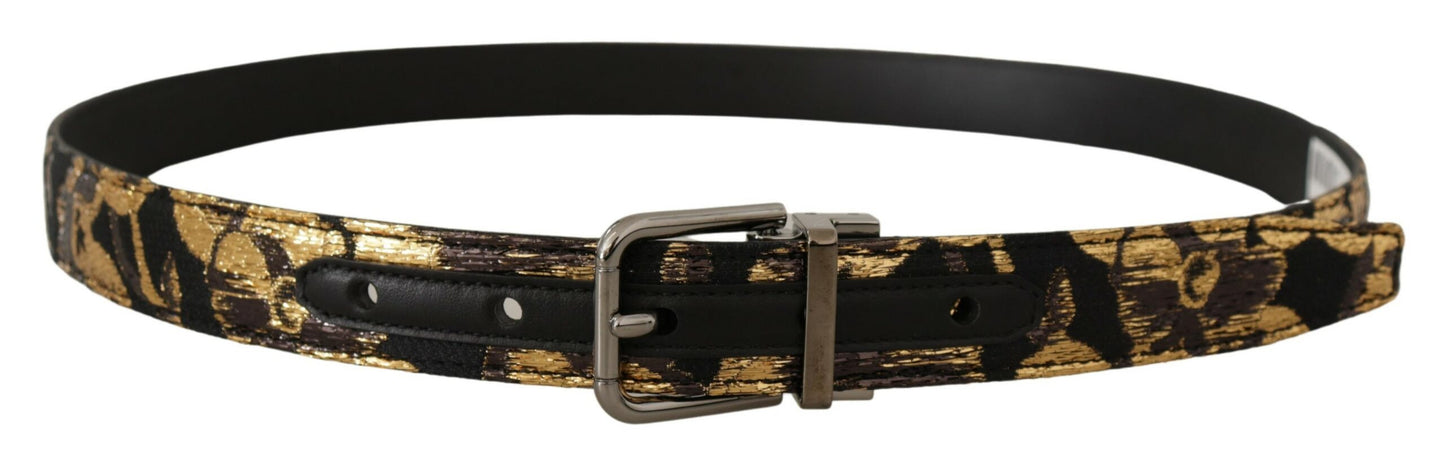 Dolce & Gabbana Multicolor Leather Belt With Black Buckle