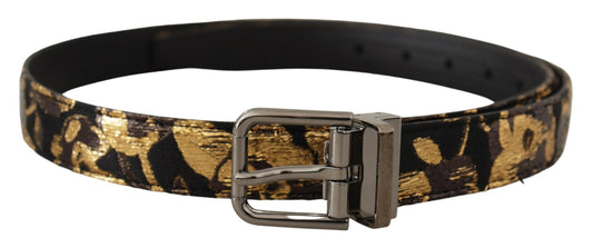 Dolce & Gabbana Multicolor Leather Belt With Black Buckle