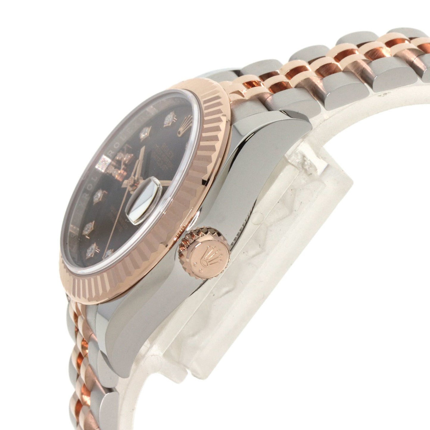 Rolex Brown Rose Gold Lady Datejust