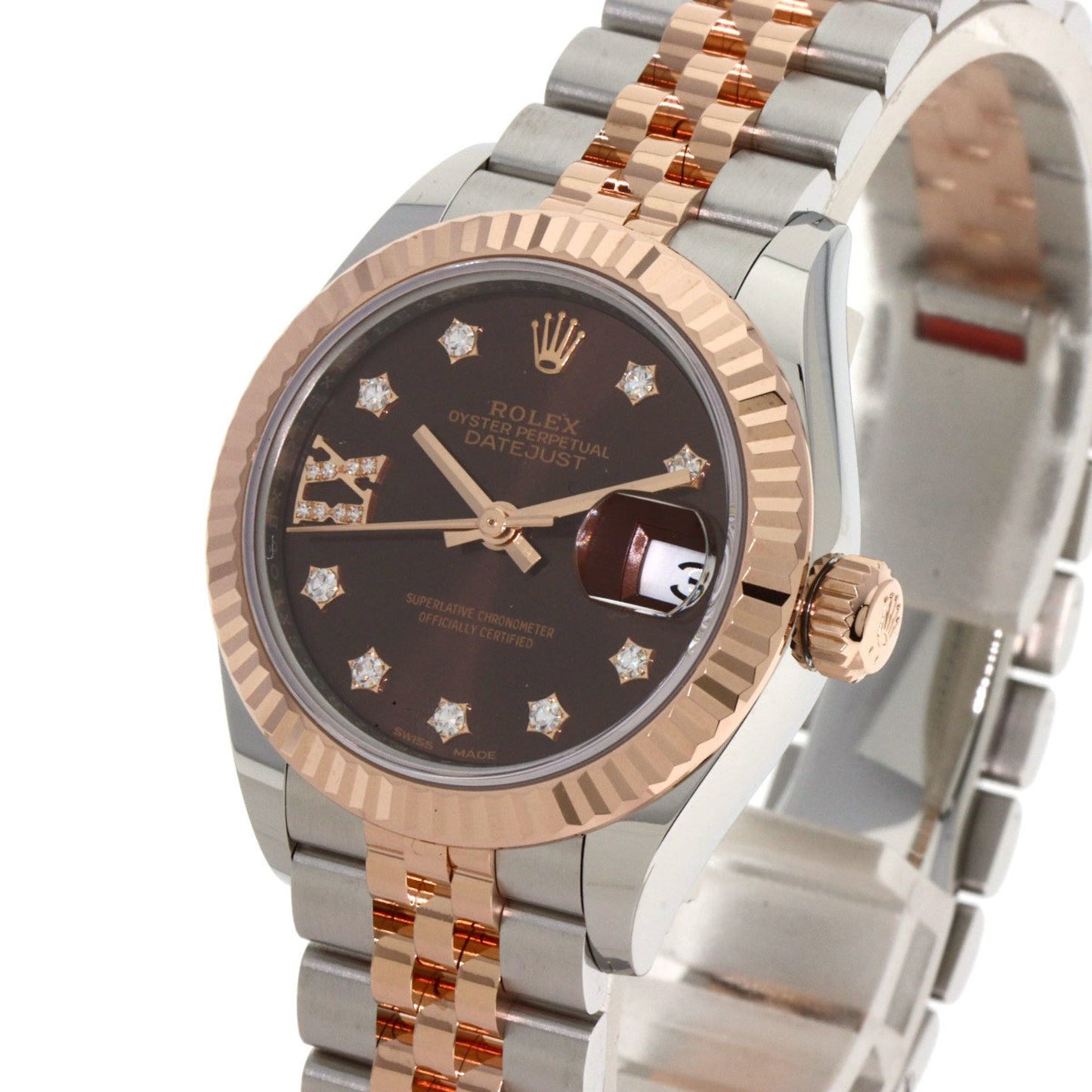 Rolex Brown Rose Gold Lady Datejust