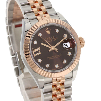 Rolex Brown Rose Gold Lady Datejust