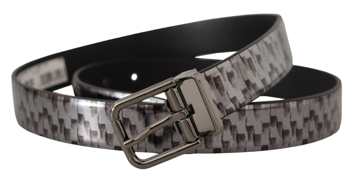 Dolce & Gabbana Sleek Italian Leather Belt In Sophisticated Gray