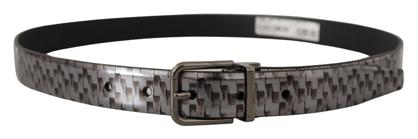 Dolce & Gabbana Sleek Italian Leather Belt In Sophisticated Gray