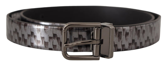 Dolce & Gabbana Sleek Italian Leather Belt In Sophisticated Gray