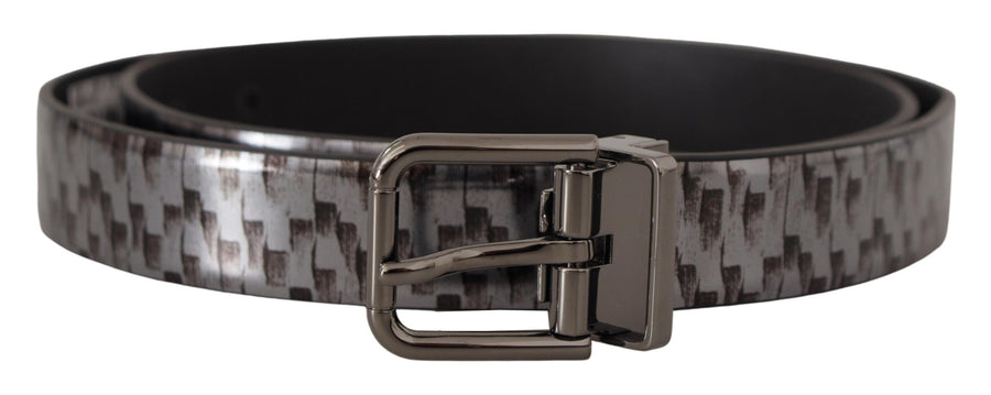 Dolce & Gabbana Sleek Italian Leather Belt In Sophisticated Gray