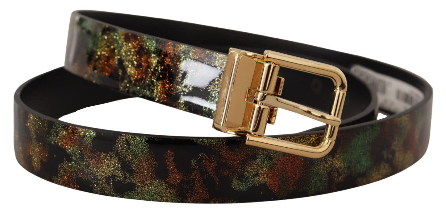 Dolce & Gabbana Elegant Leather Belt With Bronze Buckle
