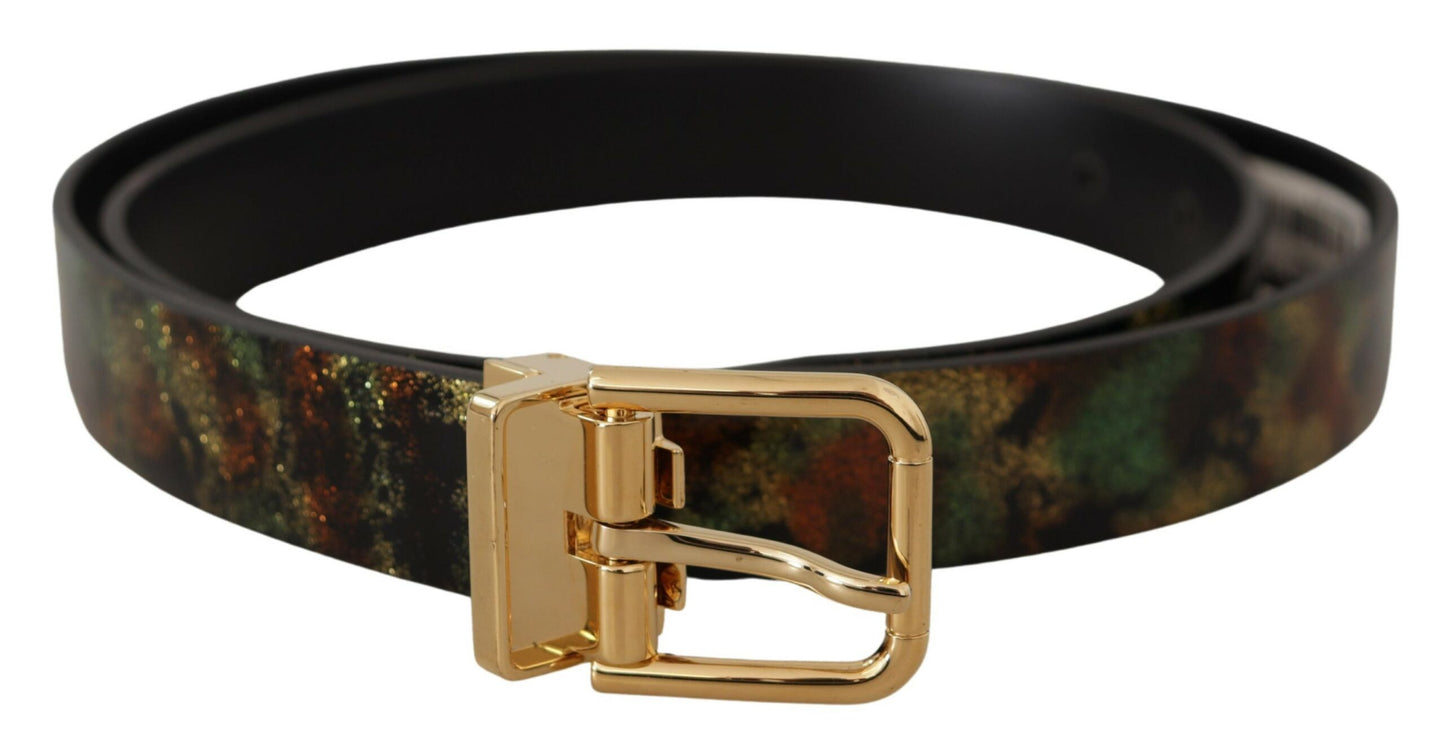 Dolce & Gabbana Elegant Leather Belt With Bronze Buckle