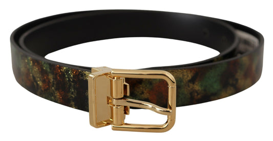 Dolce & Gabbana Elegant Leather Belt With Bronze Buckle