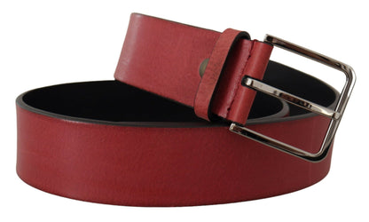 Dolce & Gabbana Elegant Grosgrain Leather Belt With Silver Buckle